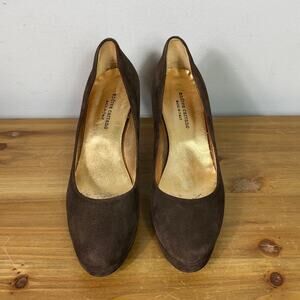 Andrea Carrano Brown Suede Platform Pumps Women's Size 8.5